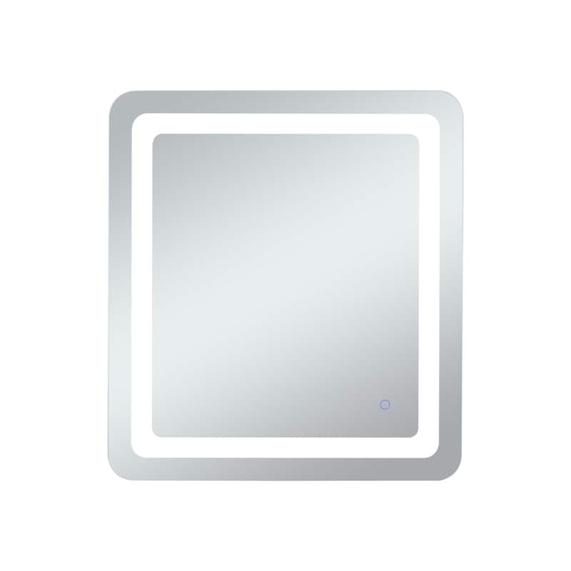 Indigo Home 24in x 30in soft edge LED mirror - Glossy white