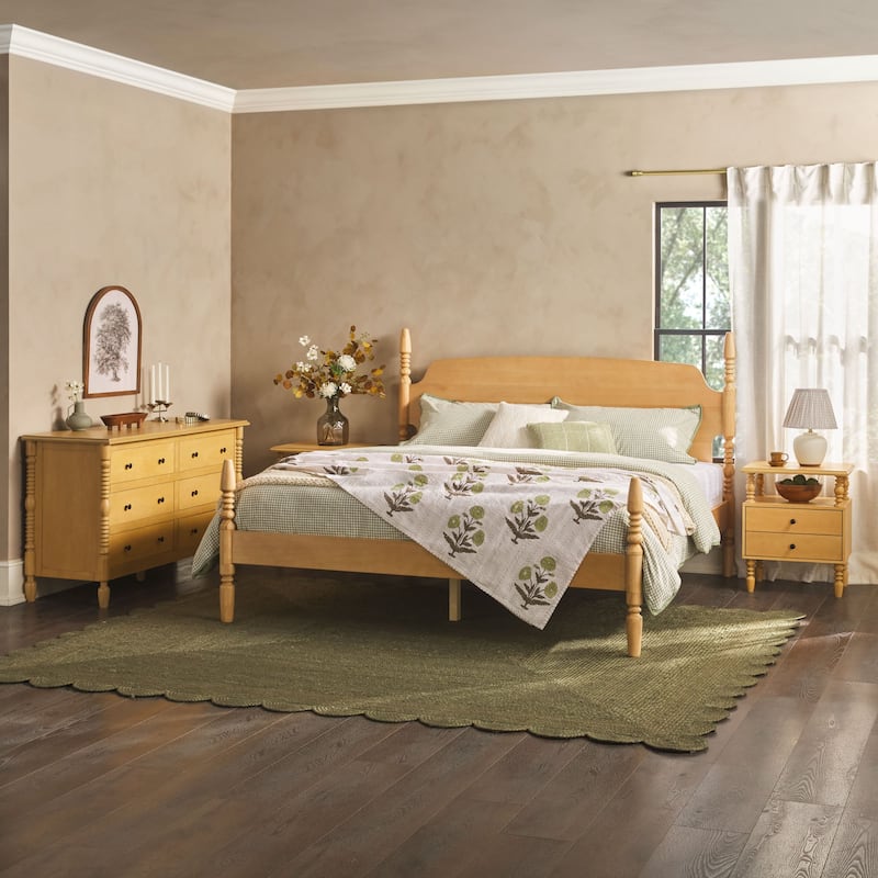 Walker Edison King Bed with Dresser and 2-Drawer Nightstands Bedroom Set