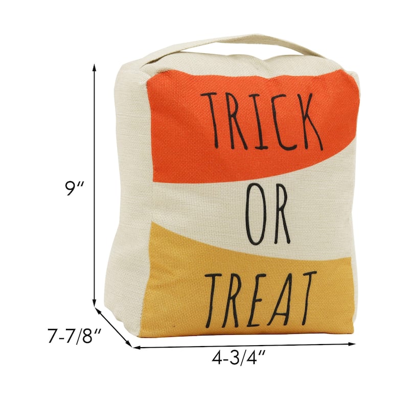 Trick or Treat Halloween Fabric Door Stop with Handle