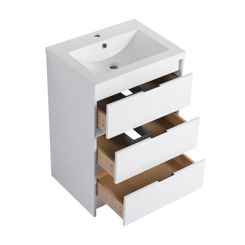 Freestanding Bathroom Vanity with Resin Sink