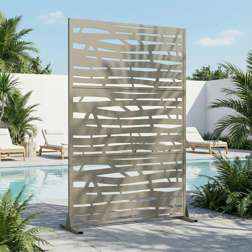 Jungle Metal Privacy Screen Panel Free Standing