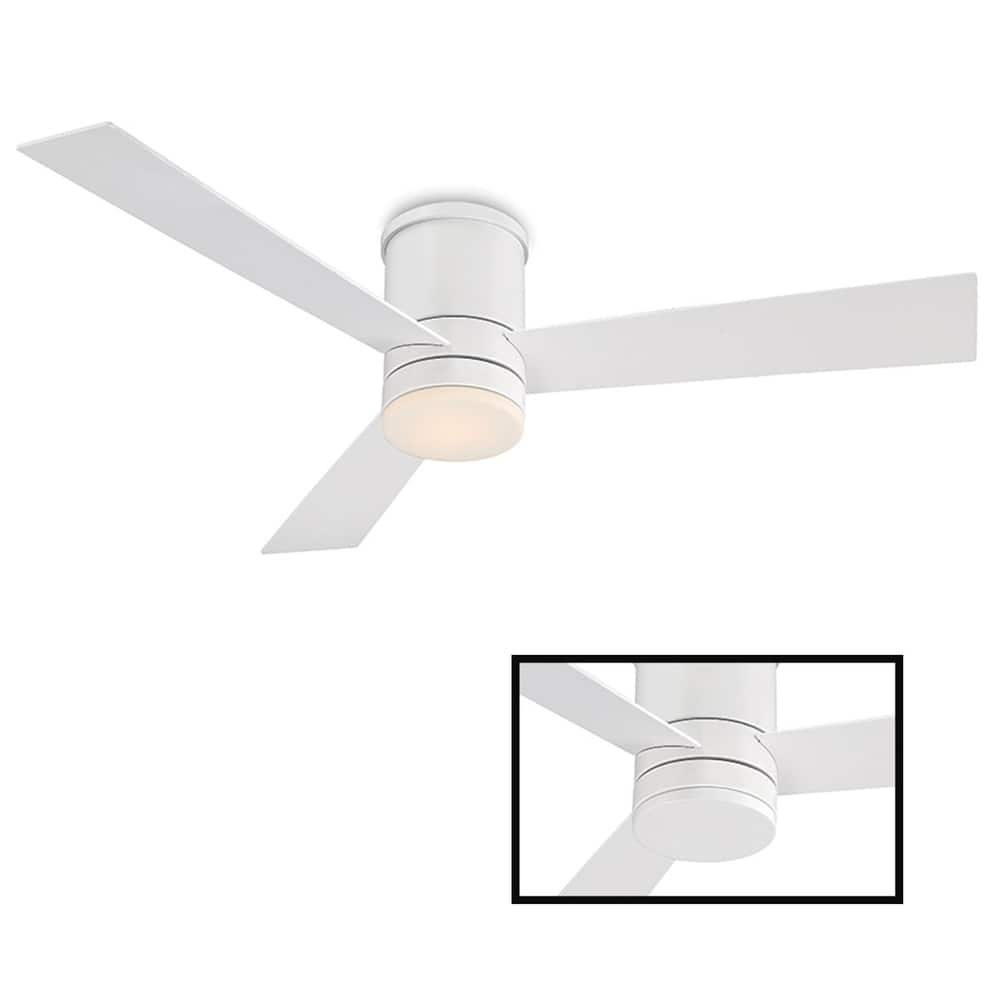 Axis 52 Inch Three Speed Indoor / Outdoor Smart Flush Mount Ceiling Fan with Six Speed DC Motor and LED Light.