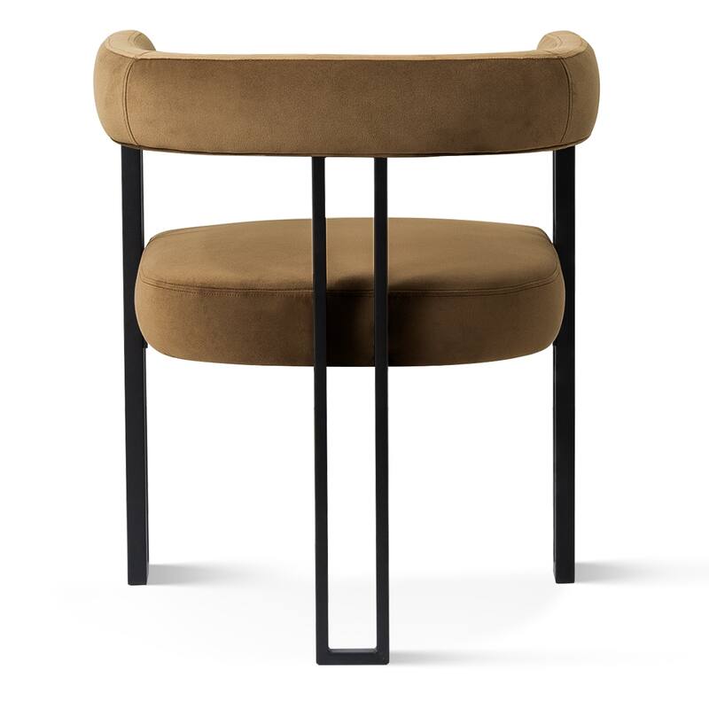 Modern Velvet Upholstered Dining Armchairs with Black Metal Legs (Set of 2/4/6)