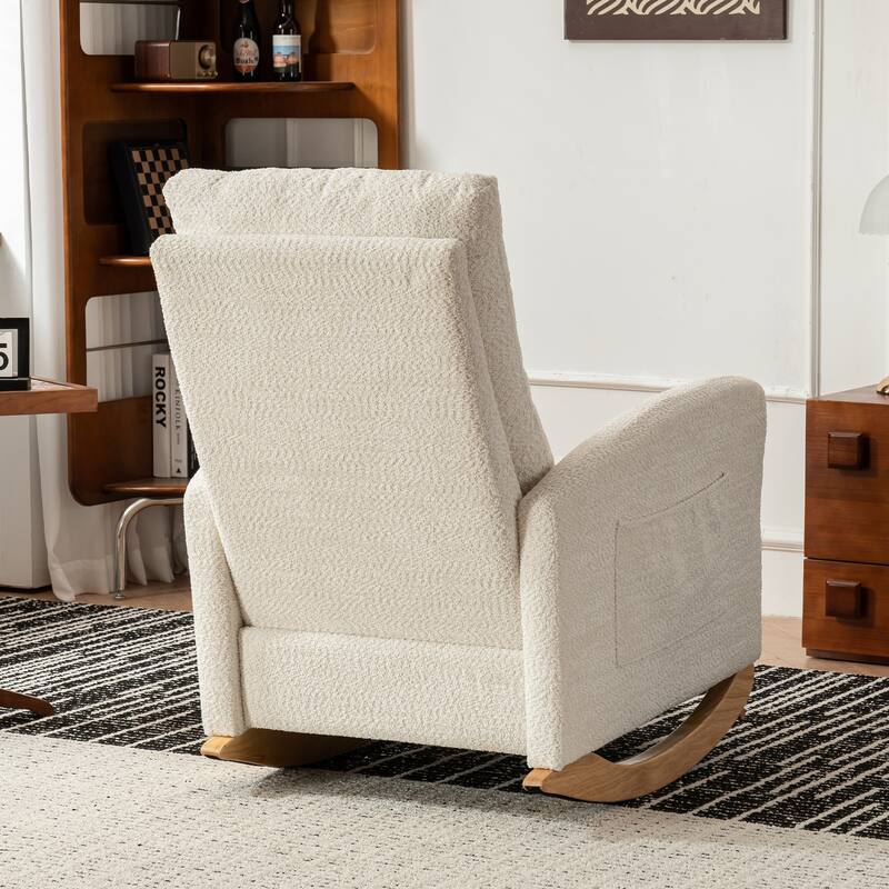 Accent Rocking Chair with Footrest and High Back