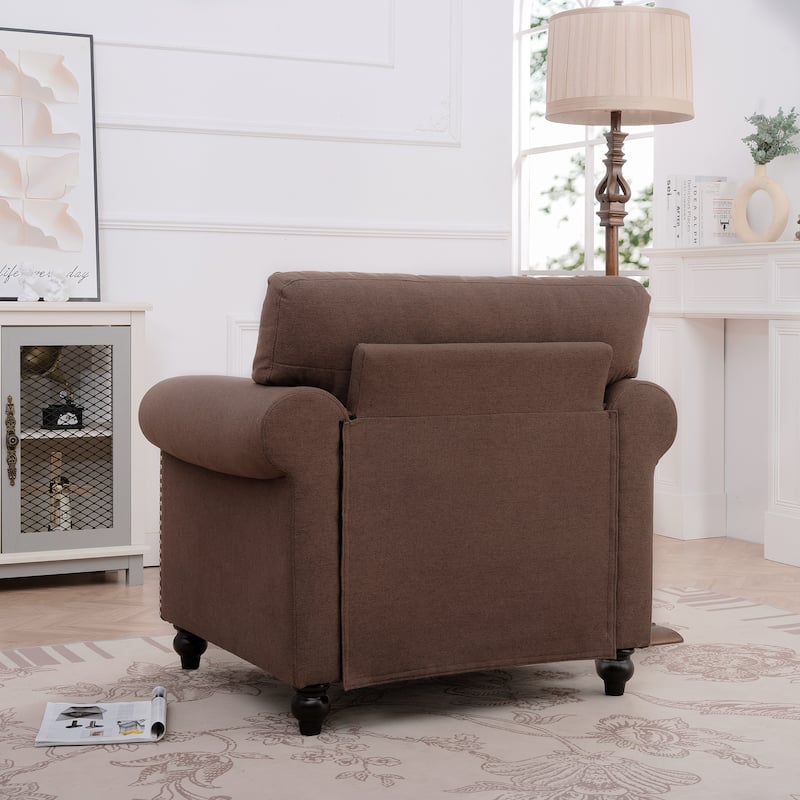 37.4" Accent Chair with Nailheads