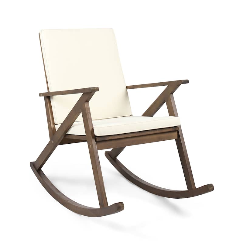 Outdoor Wooden Porch Rocker Chair for Garden, Backyard, Porch & Deck