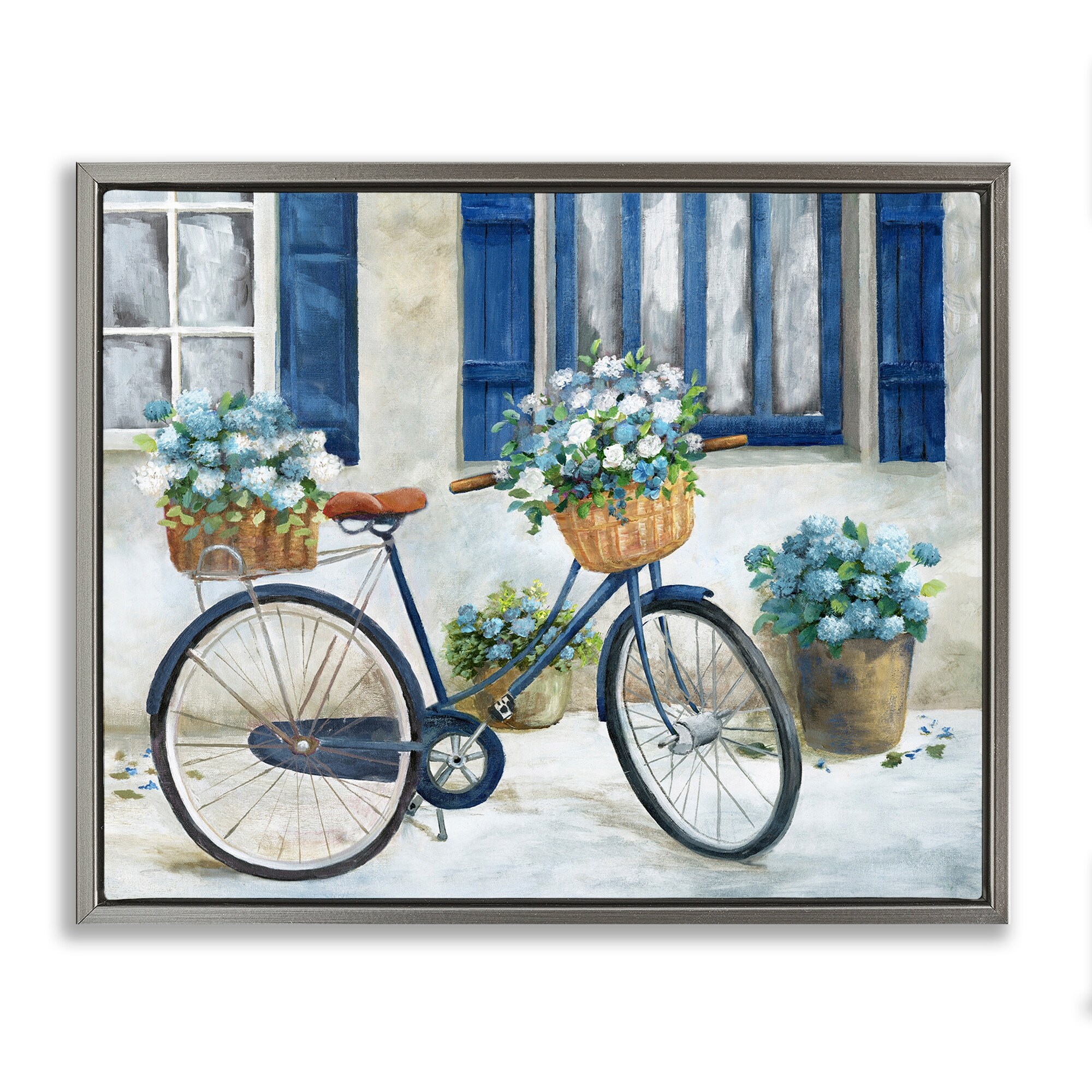 Stupell Bicycle & Cottage Windows Framed Floater Canvas Wall Art Design By Nan