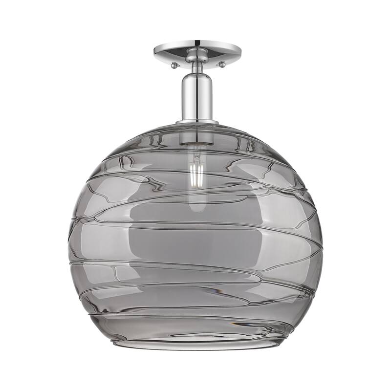 Innovations Lighting Endless Possibilities Arcadia - Athens Deco Swirl - 1 Light 14" Semi-Flush Mount - Polished Chrome