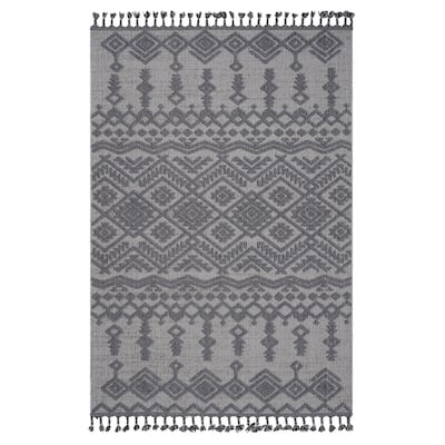 LOOM & LUXE Collection White/Gray/Traditional Indoor/Outdoor Area Rug