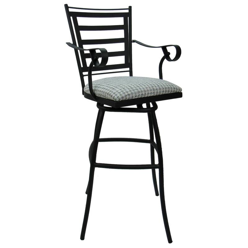 Outdoor Patio Bar Pub Set - 30" Jenna Stools - Black Frame - 36" Table
