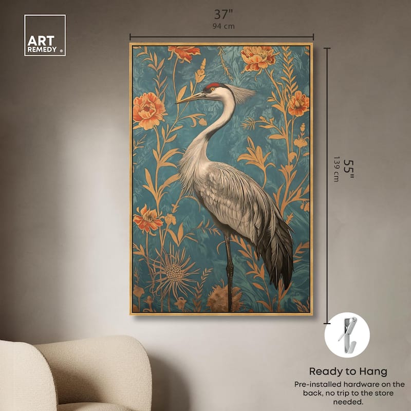 Graceful Grus Gaze Canvas by Art Remedy