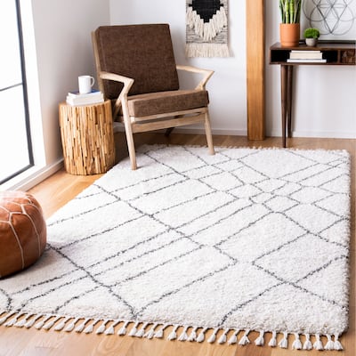 SAFAVIEH Moroccan Fringe Shag Ethyle 2-inch Thick Rug