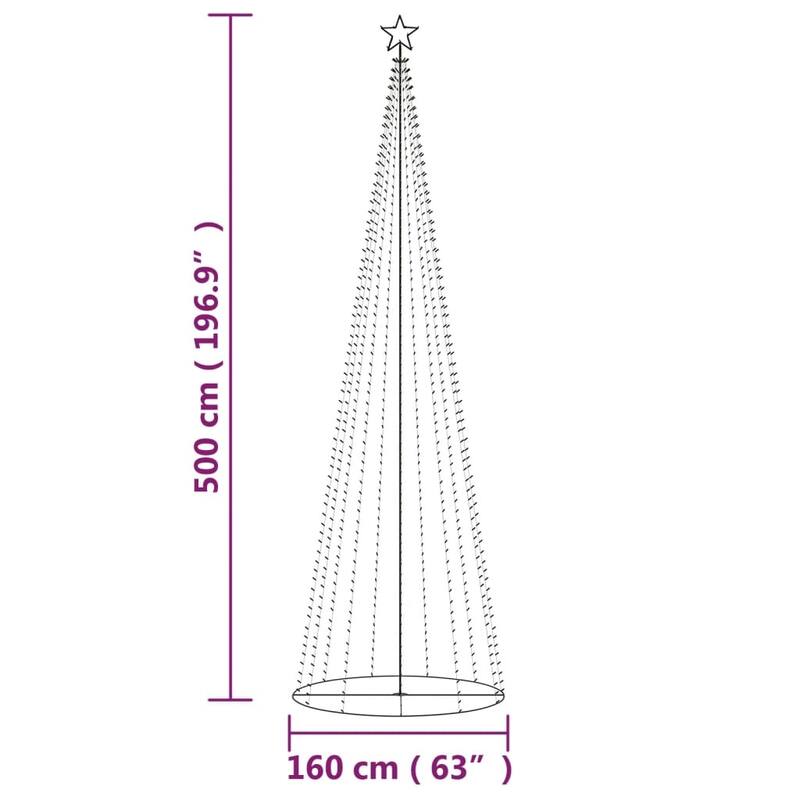 vidaXL Christmas Cone Tree Decoration Artificial Christmas Tree with LEDs