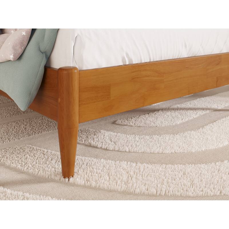 Twin Wood Platform Bed - Low Profile Solid Wood Bed Frame - Renaissance Style Bed
