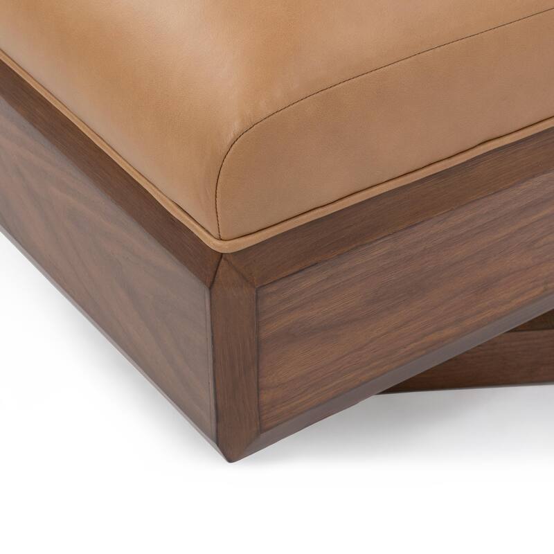 Classic Home Myla Top Grain Leather Swivel Accent Chair