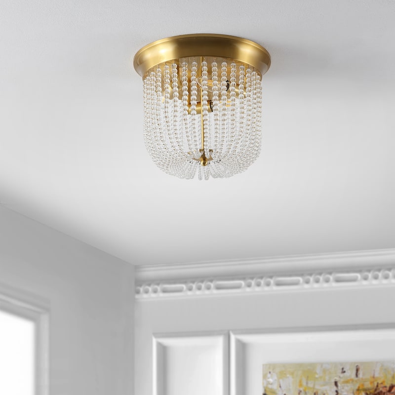 SAFAVIEH Lighting Orene Flush Mount - 13" W x 13" D x 10" H - Gold - 13Wx13Dx10H