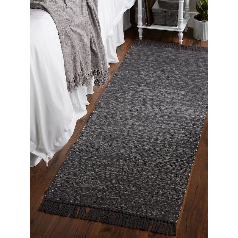 DII Gray and Off White 2-Tone Ribbed Rug 2x3 Ft - 24.0 In. L X 36.0 In. W X 0.2 In. H
