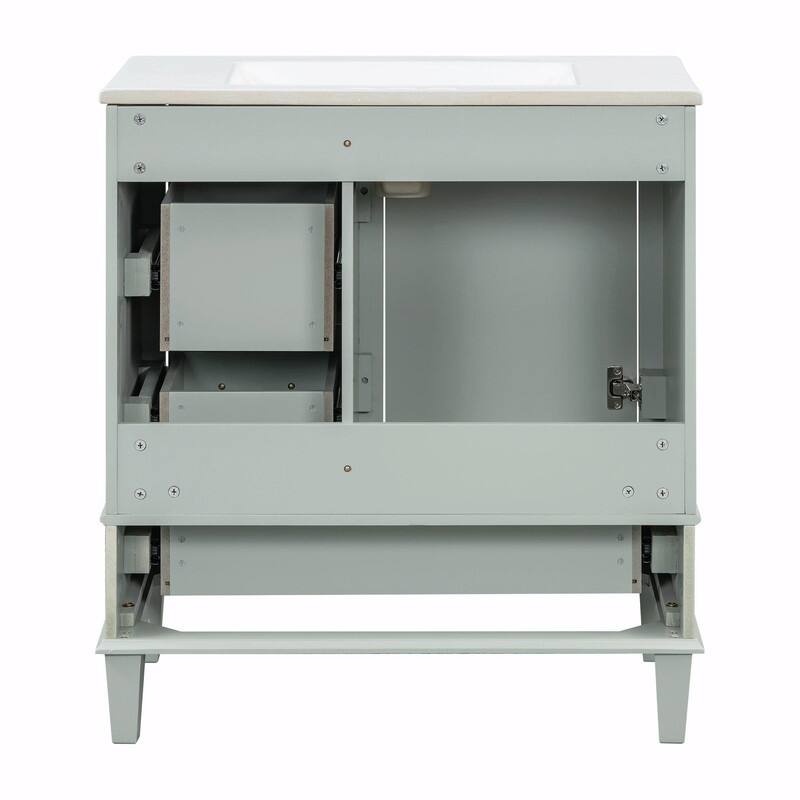 30" Modern Bathroom Vanity with Sink, Storage Cabinet