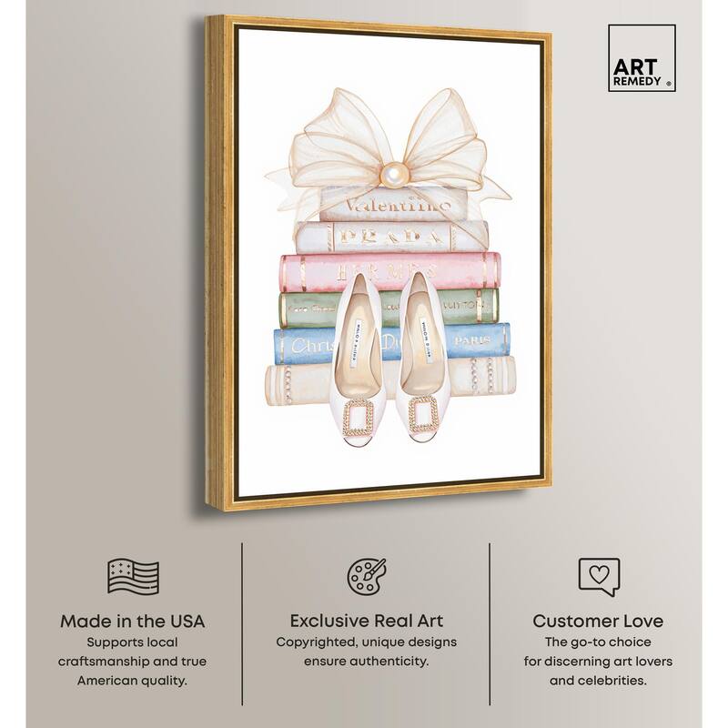 Bow And Buckles Canvas by Art Remedy