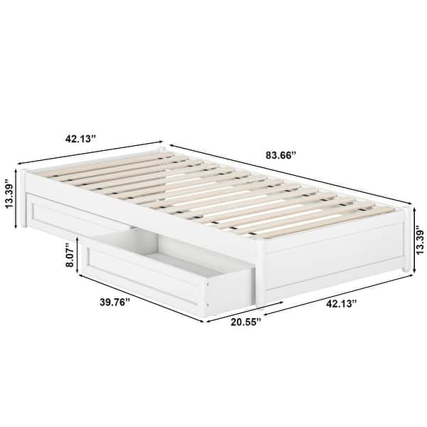 dimension image slide 3 of 20, Barcelona Panel Platform Bed with Storage Drawers