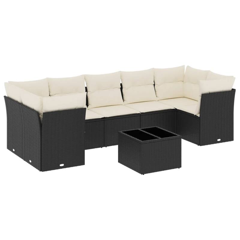 vidaXL Garden Sofa Set Black