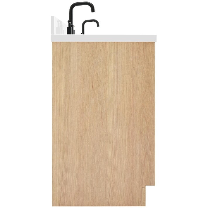 Ariel K67DWQOVO Kelly 67" Free Standing Double Oval Basin Vanity Set