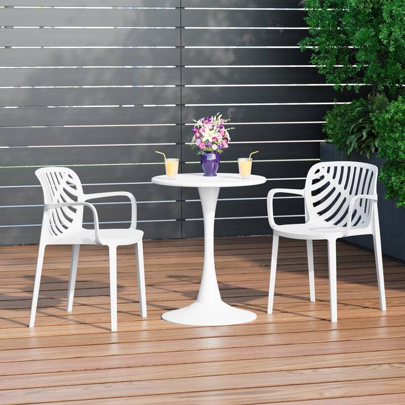 Frond and Form Outdoor Patio Stacking Dining Armchair (Set of 2)