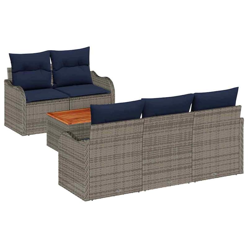 vidaXL 6 Piece Garden Sofa Set with Cushions - 69.3×24.4×27.2