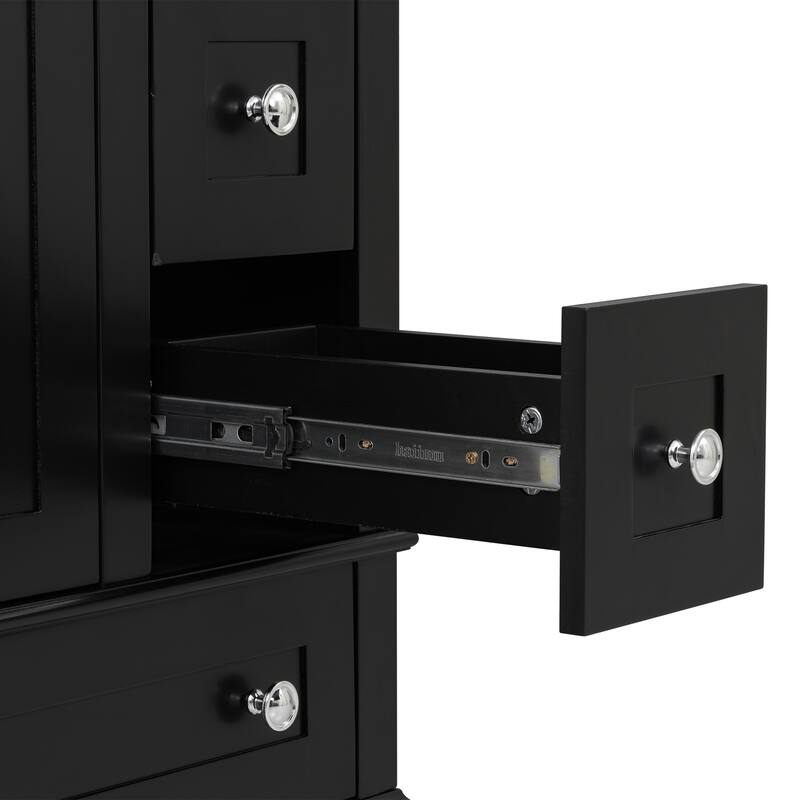 24 Inch Single Sink Bathroom Vanity, Integrated Ceramic Basin Bathroom Storage Cabinet