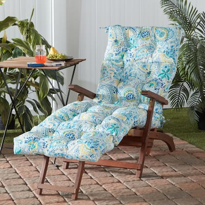 Greendale Home Fashions Painted Paisley Outdoor Chaise Lounger Cushion