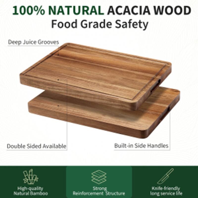 20-in L X 15-in W Wood Cutting Board 1.3Inch Thick - 20-in L X 15-in W