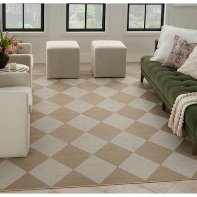 Nourison Washable Modern Jute Indoor Geometric Area Rug