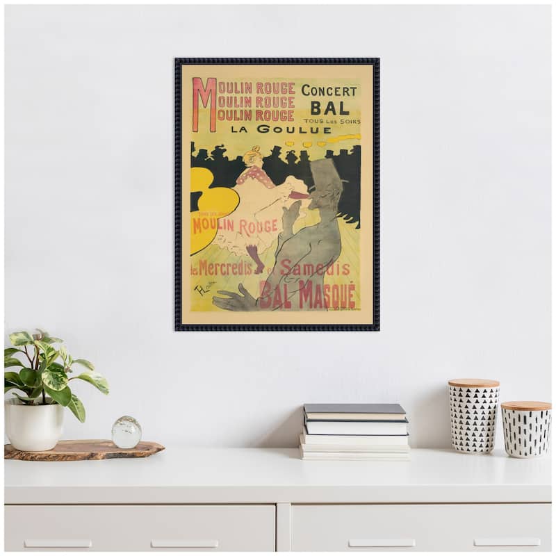 Kate and Laurel Moulin Rouge La Goulue 1891 by The Art Institute of Chicago Framed Canvas Wall Art Print