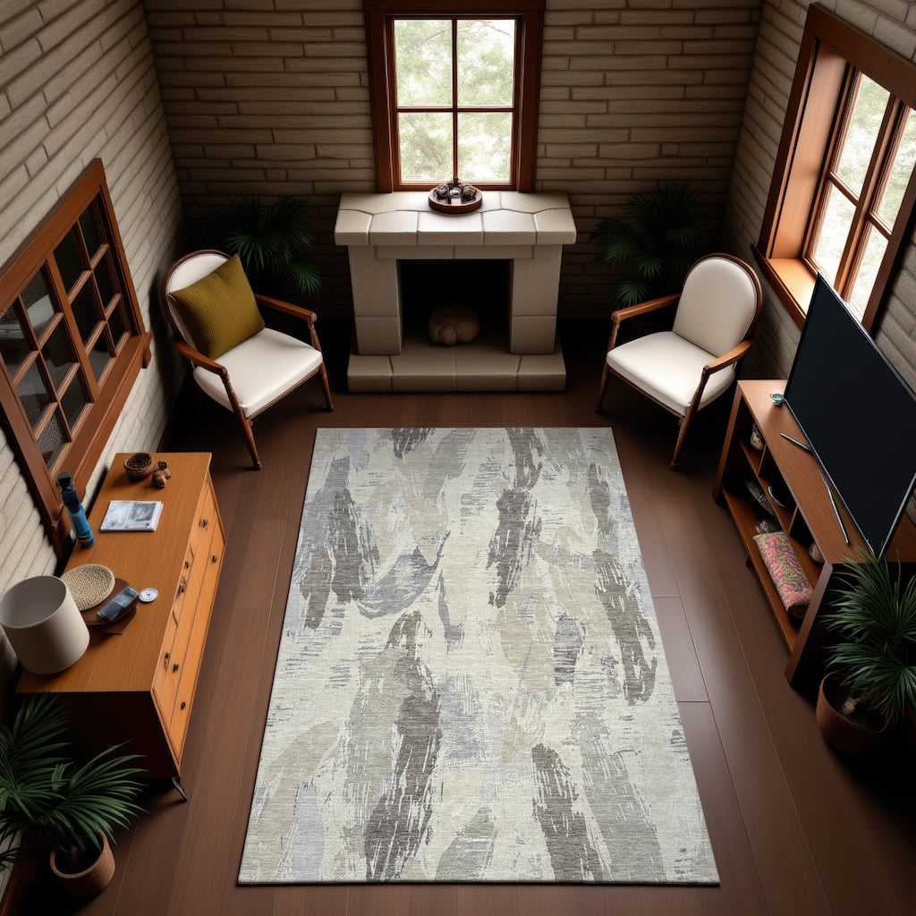 Premium Washable Super Soft Contemporary Strokes Mayfield Rug