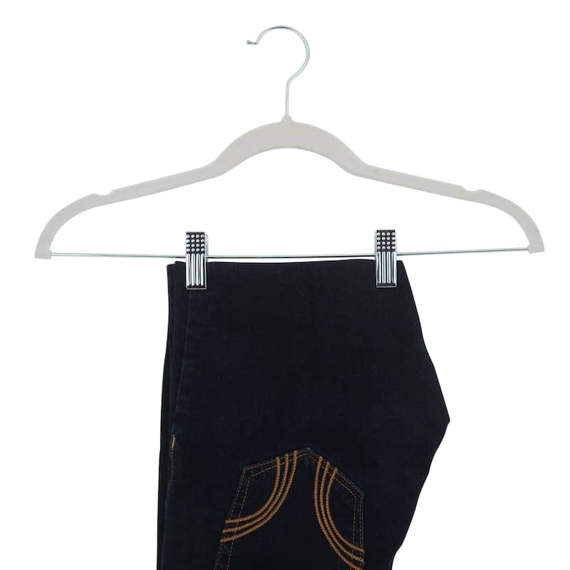 Laura Ashley 12 Pack Velvet Hangers with Clips