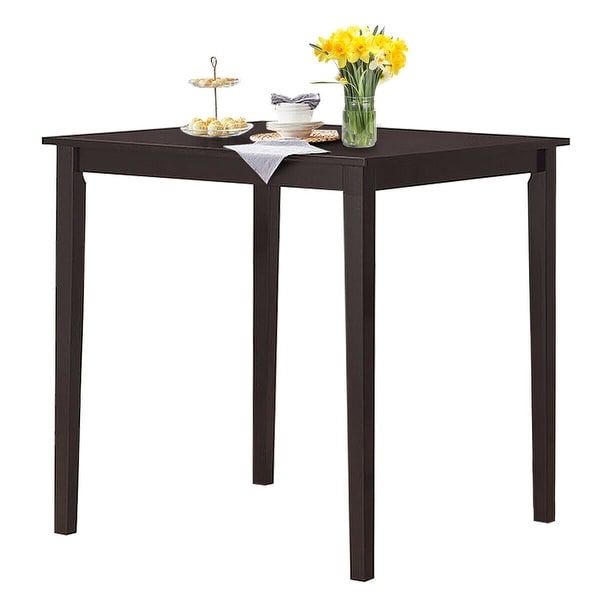 Gymax Square Dining Table w/Rubber Wood Legs Kitchen Furniture - Espresso. Opens flyout.