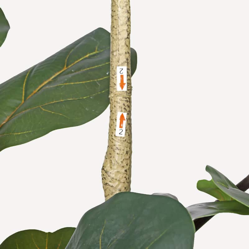 7" Artificial Fiddle Leaf Fig Tree in Black Plastic Pot