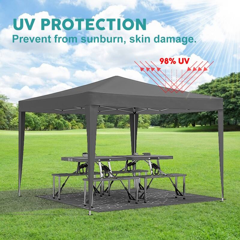 10x10 Folding Canopy with Removable Sidewalls, Portable Outdoor Shelter for Parties, Beach, Camping, and Weddings