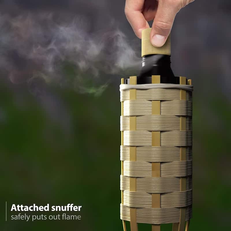 Matney Torches - Includes Metal Oil Canisters with Covers to Extinguish flame (8 Pack)