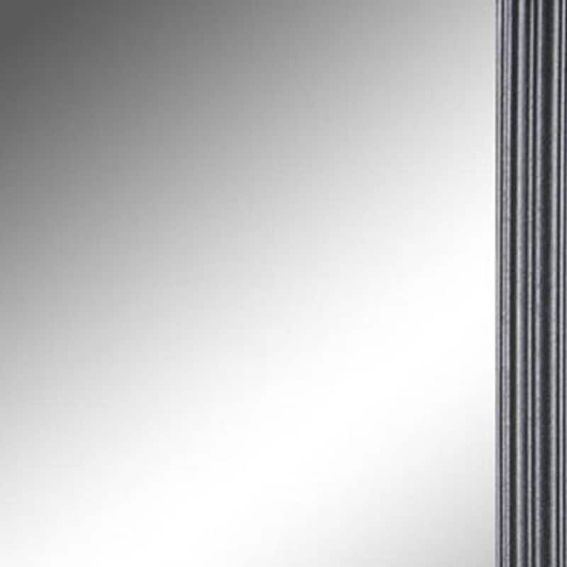 HomeRoots 26" Black Beveled Lines Framed Accent Mirror - 16' X '25.6' X '0.8