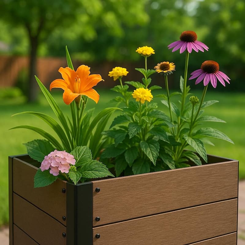 Wood Look Raised Garden Bed, without Bottom