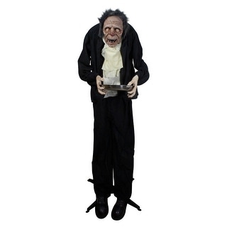 Lighted and Animated Scary Butler Standing Halloween Decoration - 5'