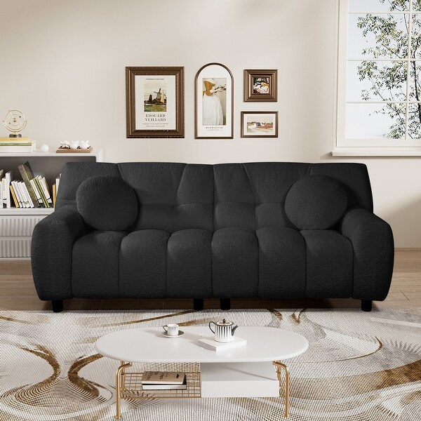 Teddy Boucle 2-Seat Cloud Deep Seat Sofa Couch for Living