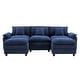 preview thumbnail 23 of 109, Modular Cloud Chenille Sectional Sofa with Ottomans, Deep Seat Convertible L-Shaped or U-Shaped Couch