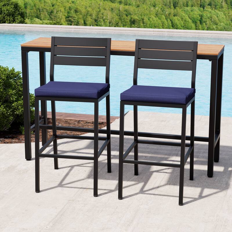 Outdoor Patio Barstool Bar Stools with Rectangle Bar Table