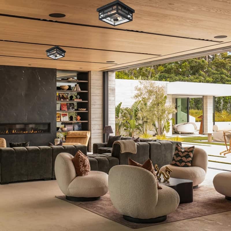 Farmhouse ceiling sconce Black mount light Glass, Metal Ceiling Light