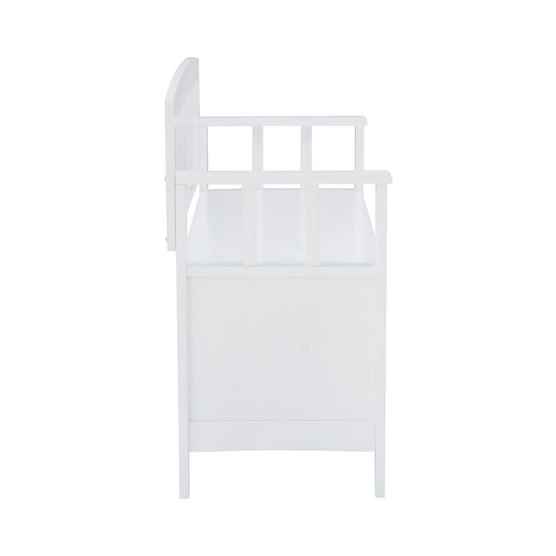 Migdalia Flip Top Slat Back Storage Entryway Bench