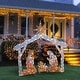 preview thumbnail 2 of 3, National Tree Company 6 ft. Nativity Christmas Scene with Clear Lights - White