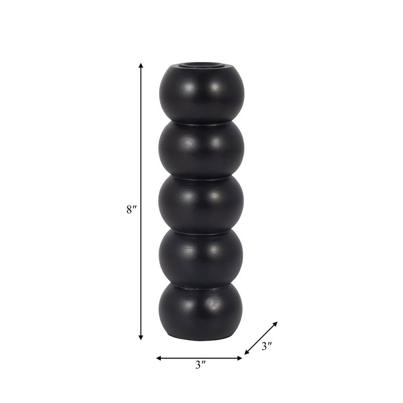 Sagebrook Home Wood, Ribbed Votive Holder, Natural, Cylinder, Ribbed