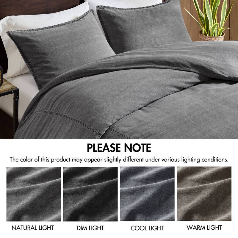 3PCS King/Cal King Twill Washed Duvet Set